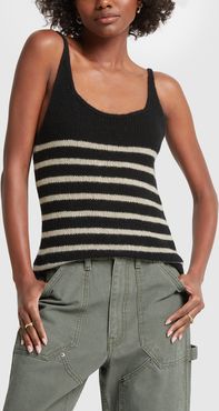 Betty Sweater in Black/Powder Stripe, X-Small