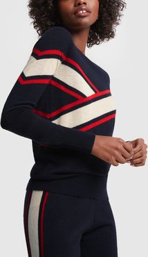 Arkansas Sweater in Navy/Red/Cream, Small