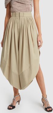 Pleated Culottes Pants in Soften Brown, Size FR 34