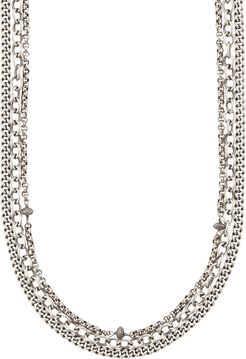 Sterling Silver Triple Layer Chain in Sterling Silver/White Diamonds