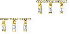 Chime Stud Earrings in Yellow Gold/White Diamonds