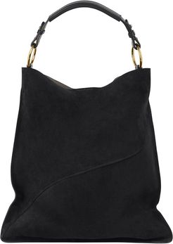 Positano Suede Tote Bag in Black