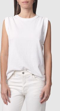 Jordana Rolled-Sleeve Tee in White, X-Small