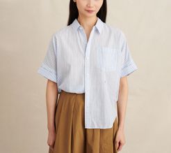 Charlie Shirt in Blue/White Stripe, X-Small