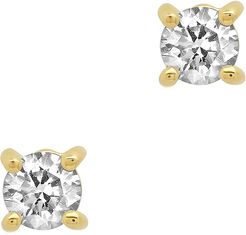 Diamond Stud Earrings in Yellow Gold/White Diamond