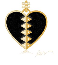 Black Onyx Heart To Benefit Naacp in Yellow Gold/Black Onyx/White Diamonds