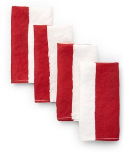 Red-And-White-Striped Napkin in Red/White
