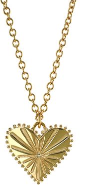 Pour Toujours Heart Coin Necklace in Yellow Gold