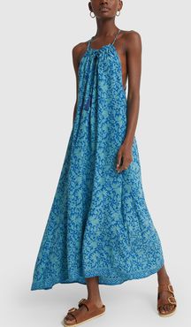 Marlien Maxidress in Orchid Print Turquoise , X-Small