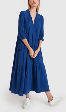 Long Giselle Dress in Lapis, X-Small