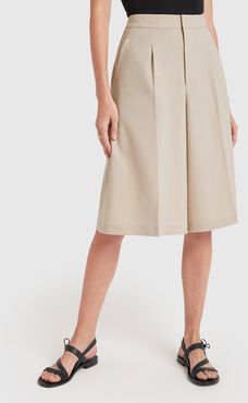 Pleated Culottes in Beige, X-Small