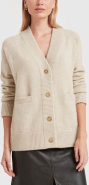 Cashmere Cardigan in Sand, X-Small