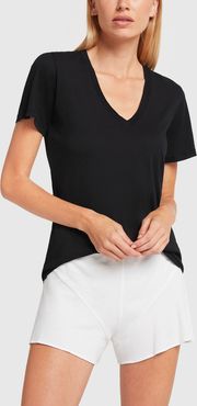 V-Neck Tee in Black, X-Small