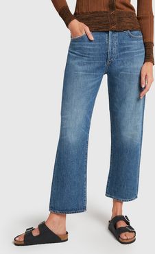 Emery Relaxed Cropped Jeans in Blue Rose, Size 24