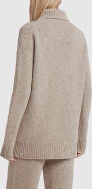 Tweed Knit Turtleneck in Blush, X-Small