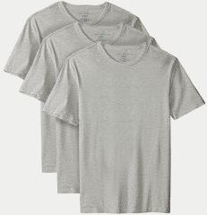 Cotton Classics Crewneck Undershirt 3Pk Grey - M