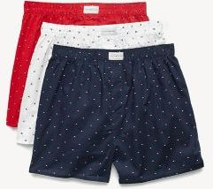 Classic Woven Boxer 3Pk White/Navy/Red - S