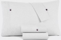 Gray Block Monogram Sheet Set Gray/White - QUEEN