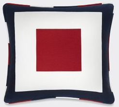 Square Frame Decorative Pillow Red / White / Blue -