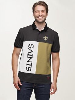 New Orleans Saints Colorblock Polo Black/New Orleans Saints - M