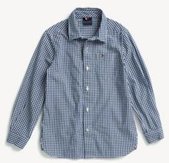 Boy's Adaptive Plaid Woven Shirt Wellsley Blue - XS