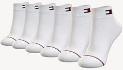 Quarter Top Sock 6Pk White -