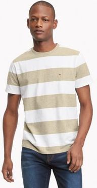 Essential Rugby Stripe T-Shirt Tan/White - XS