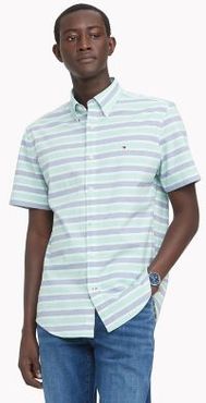 Custom Fit Essential Contrast Stripe Shirt Sky Valley Green - XXXL