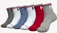 Quarter Top Sock 6Pk Grey Heather/Multi -