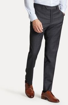 Regular Fit Suit Pant In Windowpane Check Grey Sharkskin Windowpane - 34/34