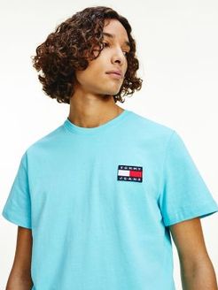 Organic Cotton Tommy Badge T-Shirt Chlorine Blue - XS