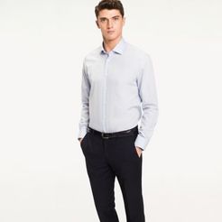 Regular Fit Crisp Poplin Dress Shirt Blue - 15