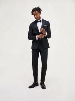 Slim Fit Stretch Virgin Wool Tuxedo Black - 46