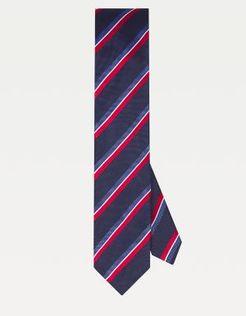 Slim Wid Stripe Tie Navy/Red/White -