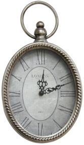 Stratton Home Silver Oval Clock