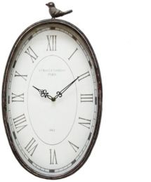 Antique Oval Bird Clock
