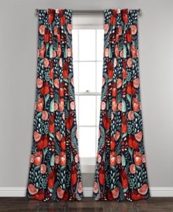 Poppy Garden 52" x 84" Floral Curtain Set