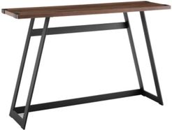 46 inch Metal Wrap Entry Table in Dark Walnut