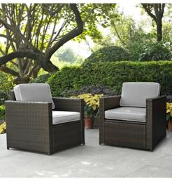Palm Harbor 2 Piece Outdoor Wicker Seating Set With Cushions - 2 Outdoor Wicker Chairs