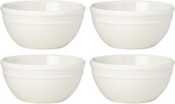 new york Set of 4 Sculpt Stripe Cream Appetizer Bowls