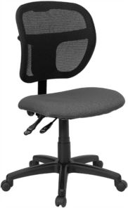 Mid-Back Mesh Task Chair with Navy Blue Fabric Seat