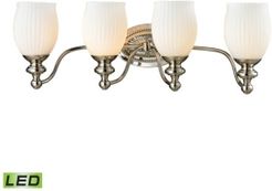 Park Ridge Collection 4 light bath in Polished Nickel - Led, 800 Lumens (3200 Lumens Total) with Ful