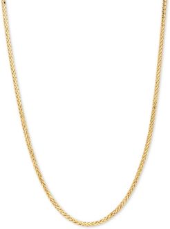 Wheat Link 22" Chain Necklace in 14k Gold