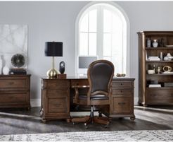 Clinton Hill Cherry Home Office, 2-Pc. Set (Executive Desk & Leather Desk Chair)