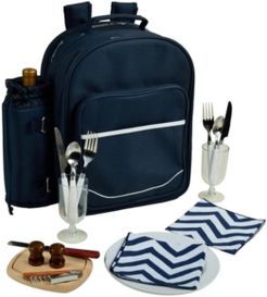 Deluxe 2 Person Picnic Backpack Cooler with Insulated Wine Pouch