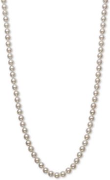 Cultured Akoya Pearl (6-6-1/2mm) 18" Strand Necklace in 14k Gold, Created for Macy's