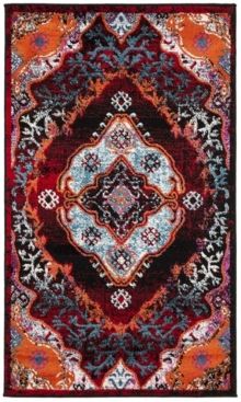 Cherokee Light Blue and Red 3' x 5' Area Rug