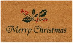 Christmas Holly 17" x 29" Coir/Vinyl Doormat Bedding