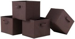 Capri Set of 4 Foldable Chocolate Fabric Baskets