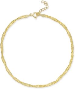 Singapore Chain Ankle Bracelet in 18k Gold-Plated Sterling Silver, Created for Macy's